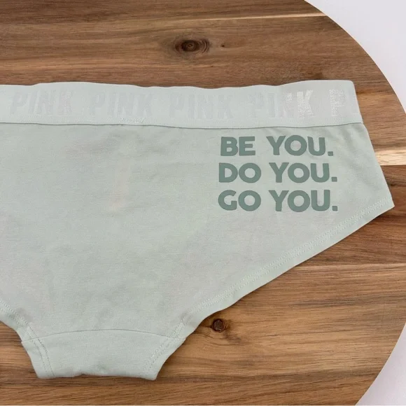 NWT PINK Victoria’s Secret “Be You. Do You. Go You.” Graphic Print Hipster Panty - Picture 2 of 7